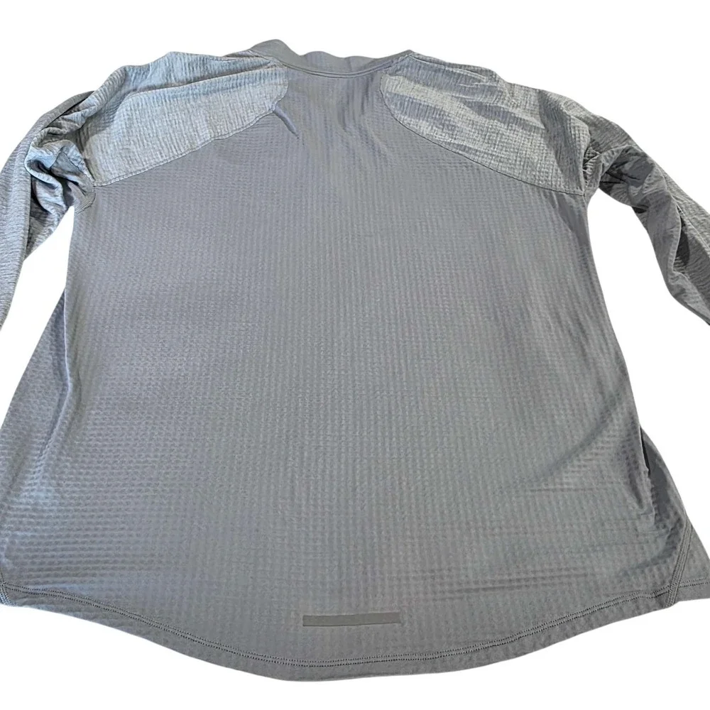 Nike Dri-FIT Running 1/4 Zip‎ Long Sleeve Shirt Men's XXL Grey Textured Preppy
